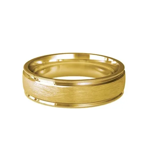 Patterned Designer Yellow Gold Wedding Ring - Siempre